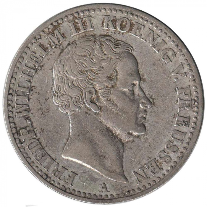 (1840A) Монета Германия (Пруссия) 1840 год 1 талер &quot;Фридрих Вильгельм III&quot;  Серебро Ag 750  VF